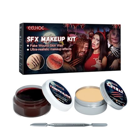 Halloween SFX Smink Specialeffekter Kit Falsk-Formande Sår Hud Vax Spatel