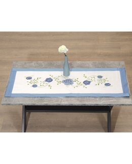 Stickpackung Läufer Blaue Rosen