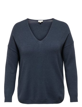 ONLY Carmakoma Carmargareta Ls Pullover Knt Noos - Navy - 50-52