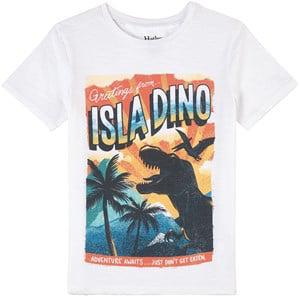 Hatley White Isla Dino T-Shirt 5 Years - Tops - 5 years - White