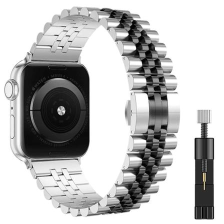Metalliranneke Apple Watch 49mm 40mm 41mm 42mm 44mm 45mm ruostumaton teräs Luxury Rannekorjet Iwatchille 8 7 6 5 4 3 2 Se For 38mm 40mm 41mm Silver 