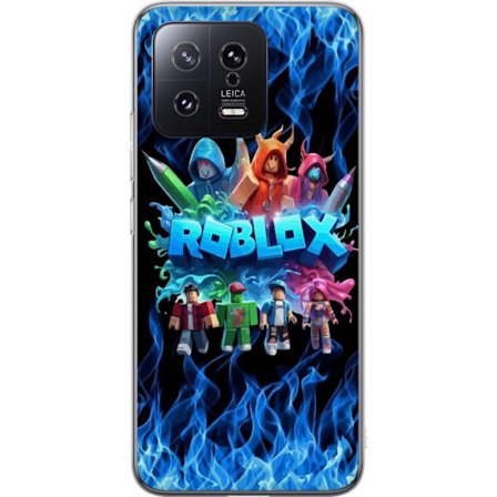 Kompatibelt Mobilskal till Xiaomi Xiaomi 13 Roblox-figurer i blåa lågor och neonrök kreativ spelillustration med stark kontrast