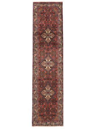 Tapis D'orient Asadabad 79X320 De Couloir Rouge Foncé/Noir (Laine, Perse)
