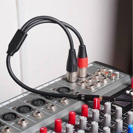 Dubbel XLR till 1/8 Hona Adapter, Balanserad Mini Jack (3.5mm) Hona till Mikrofonkabel, för Högtalarmix