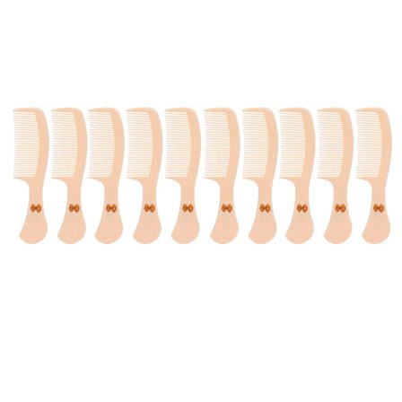 10 st Kammar med breda tänder Antistatisk Ergonomisk Rund Kant Bärbar Hårstyling Kam för Hemresa Beige