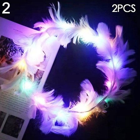 2 stk glødende LED-krans Halloween kroneblomst 2 2