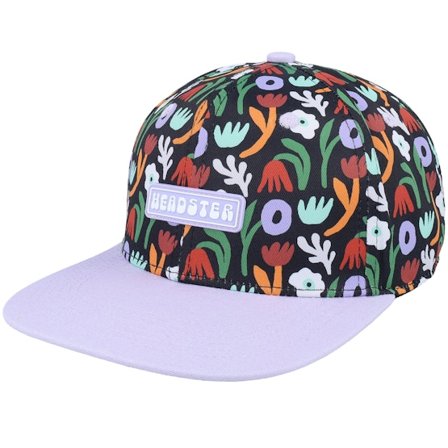 Headster - Kids Petal's Realm Black/Lilac Snapback Snapback Black Cap - @ Hatstore