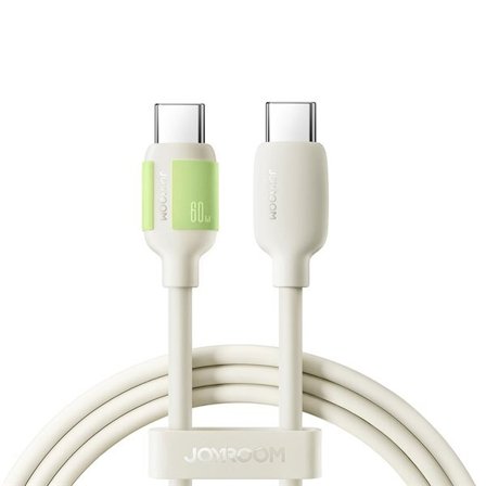 Joyroom S-A53 60W USB-C-kaapeli - USB-C, loisteputkikärki 1,2 m - beige