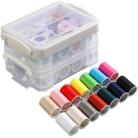 Sykit med låda, bärbar sylåda med sytillbehör