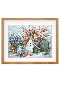 Stickpackung Bild Vogelhaus