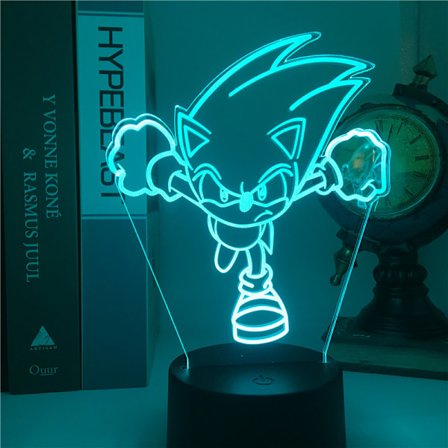 Creative Sonic 3D nattlampa cool och färgglad