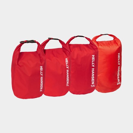 Drybag set / waterdichte opbergzakken Helly Hansen Light Alert Red, 70D, 3/7/12/20 liter, 4-pack