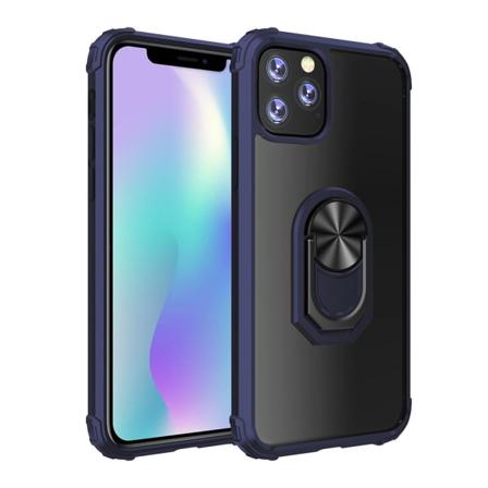 iPhone 12 Pro Max - Beskyttende praktisk etui med ringholder Blå