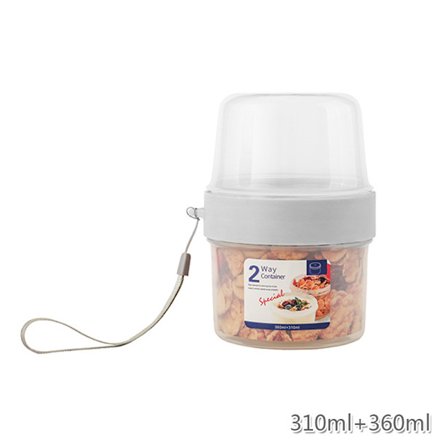 Färsklåda Dubbellagers förseglad fack Transparent förvaringslåda Frukost Läcksäker kopp typ Förvaring