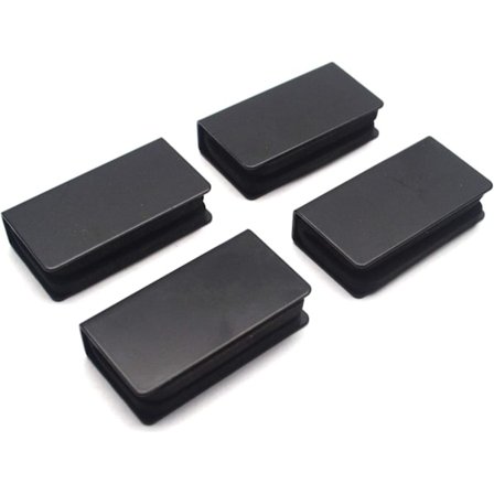 Glassklips Svart Slagplate Rektangulær Glassklemme 4,1 cm x 1 cm x 2 cm Pakke med 4 For Skap, Glassdør, Garderobe