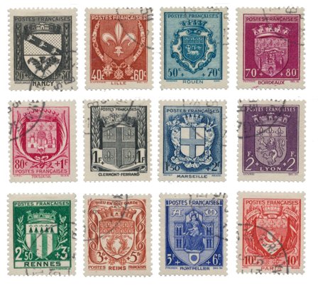 Frankrig 1941 - YT 526-537 - Stemplet