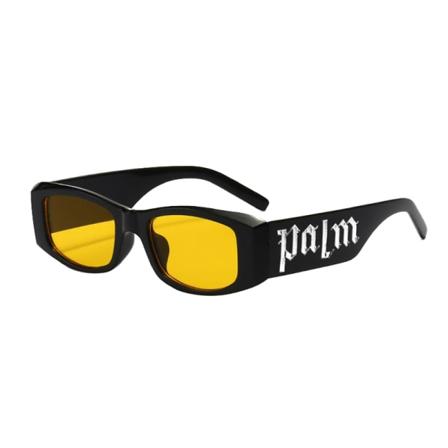 Punk Style Letters Mote Solbriller Svart innfatning Ins Hip Hop S black yellow