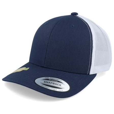 Yupoong - Blå trucker Keps - Classics Recycled Mesh Navy/White Trucker @ Hatstore