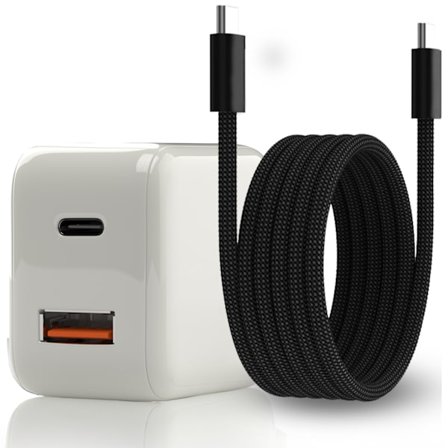 Snabb väggladdare 20W – USB-C PD & USB-A med USB-C till USB-C kabel (1m)