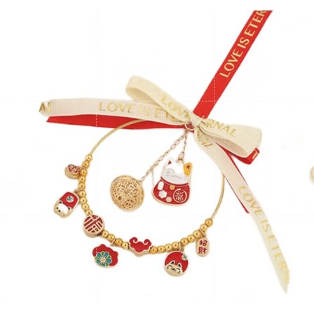 Lykkekatt Bilhengende Sunn Fornuft Gode Ting Skjer Gullhengende Bil Bakspeil Smykker (To Lykkekatter Gir En Formue)