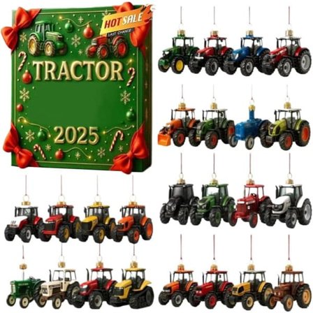 Auledio Traktor Adventskalender 2025 – 24 dagers julekalender med traktordekorasjoner for familie og barn