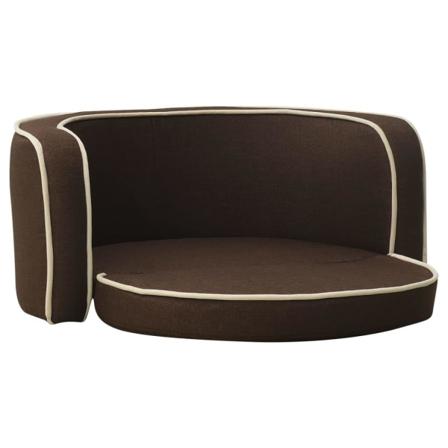 Vidaxl Hundsoffa Vikbar Brun 76x71x30 Cm Linne Tvättbar Dyna Brun