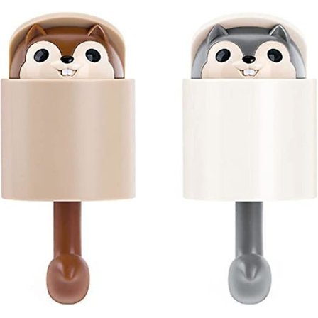 2 Stykker Klæbende Krog, Klæbende Håndklæde Krog, Dyre Vægkrog Dekorative Selvklæbende Kroge til Kjole, Frakke, Håndklæde, Nøgler, Tasker, Hatte