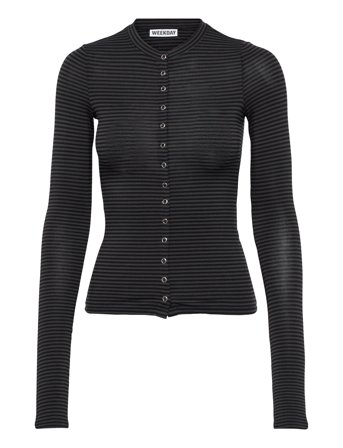 Weekday Slim Long-Sleeved Buttoned Cardigan - Black - L