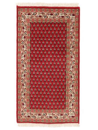 Mir Indisk Teppe Håndknyttet 72X133 Mørk Rød/Brun India