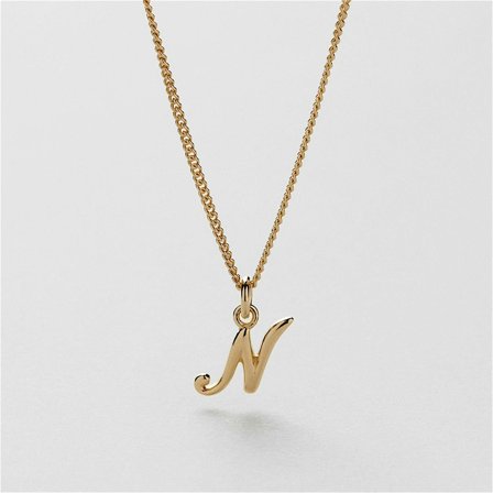 N Vintage Letter Halskjede - 18K GULLBELAGT STERLINGSØLV