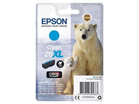 Epson 26XL - XL - cyan - original - blekkpatron