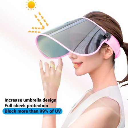 Justerbar Sol 360° Rotation Solskærm Hat UV Beskyttelse Hat Ansigtsbeskyttelse Hat til Udendørs Camping Vandring Tennis