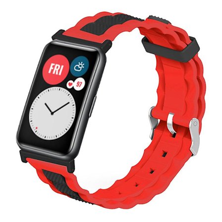 Kaksiväriset aaltoilevat silikonirannekkeet Huawei Watch Fit / Watch Fit Special Edition -älykelloille