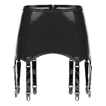 Naisten Lakinahkaiset Garterit Metallisella Kiinnityksellä Suspender Vyö Clubwear Lavalle Esitykseen Raveen Black XXXXL