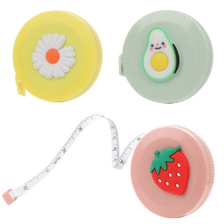 3-pack måttband för kroppen, 150 cm infällbart mjukt måttband med fraktioner, mini sy linjal för skräddare, sömnad, Vi