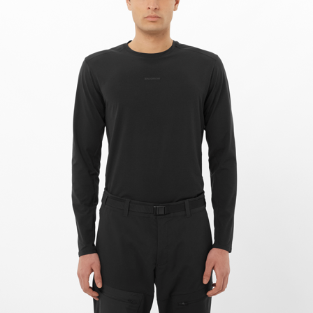 Salomon - Základní vrstvy svrchních dílů Oblečení Trackline Ls Tee M - Deep Black