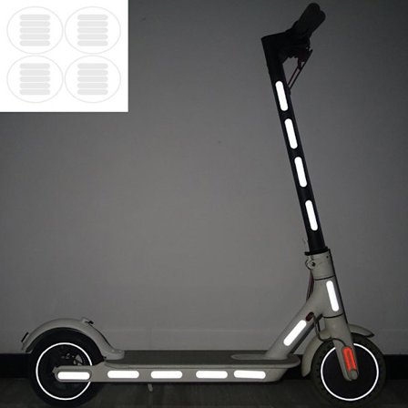 Reflekterende klistremerker for nattsikkerhet - sett for Xiaomi M365/M365 Pro Sølv