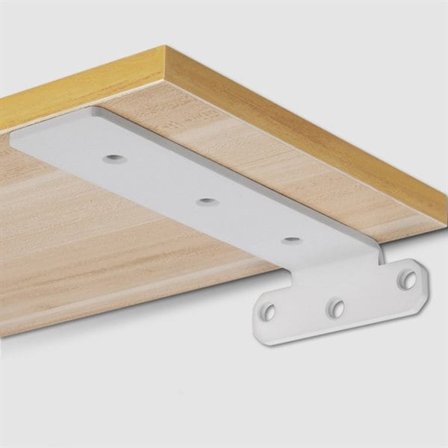 Hyllebrakett i metall 20 cm 2-pk - Hvit