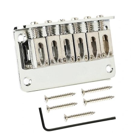 6-strengs guitarsadelbro med skruer Udskiftning Krom Guitarbro til tilbehør, Guitar