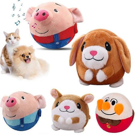 Interaktiv Hundeball Plysj Gris, Talende Bevegelig Elektrisk Kjæledyrball Sprettende Leker mot Kjedsomhet, 100% Ny [db]