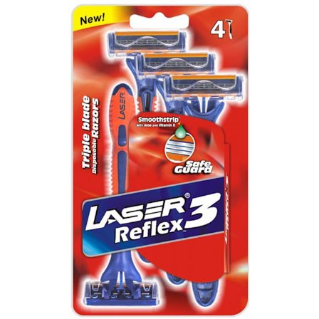 Rakhyvel 4-pack Laser Sport3 Reflex, Rakhyvlar för män, killar