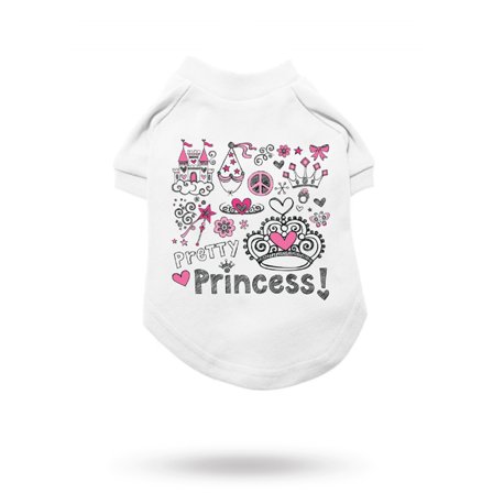 Urban Pup - Pretty Princess T-shirt White - Hundegenser, hundvester & T-skjorter til hunder