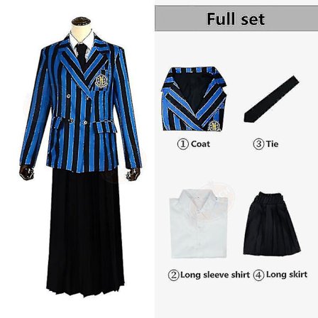 Wednesday Addams The Addams Family Nevermore Kostyme Uniform Dresssett Kvinneklær