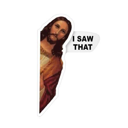 Funny I Saw That Spoof Stickers DIY Kit Jesus: I Saw That Decals Scooter Cykel Bok Logotyp Bumper Cykel Scooter