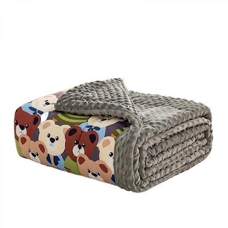 Vægtet Tæppe til Børn, 100% Bomuldstæppe med Perler, Vendbart Tungt Tæppe til Børn, 99x150 cm