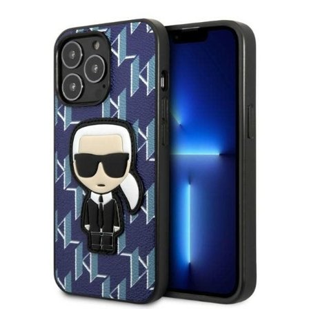 Karl Lagerfeld KLHCP13XPMNIKBL iPhone 13 Pro Max 6.7" Sininen Monogram Ikonik Patch Kotelo