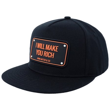 John Hatter & Co - Noir snapback Casquette - Flat Brim In Will Make You Rich Black Black Snapback @ Hatstore