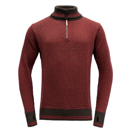 Devold Men's Slogen Zip Neck Men long-sleeved sweaters Red S