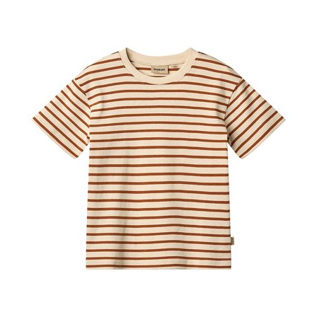WHEAT T-Shirt Short Sleeve Ella 2-pak Warm Caramel Stripe Str 110/5 år, Tøj & Bolig, Børnetøj, Børneundertrøjer