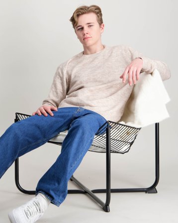 LMTD NLMLODETS LS O-NECK KNIT Beige Pulls Garçon - Kids Brand Store